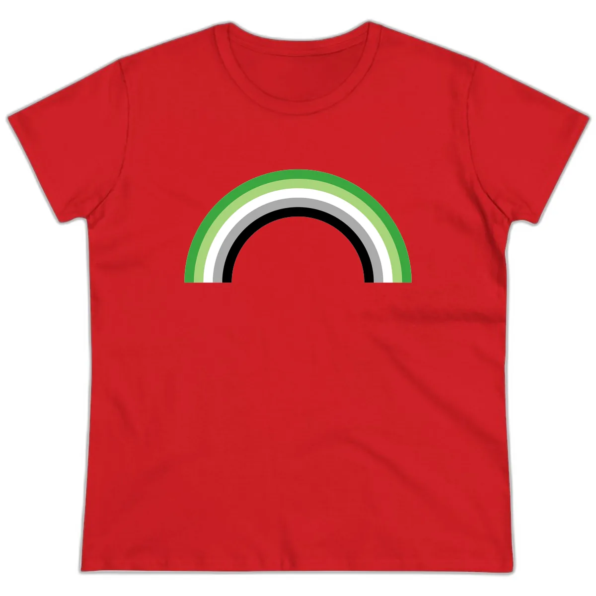 Minimalist Rainbow Arc Ladies Tee in Red