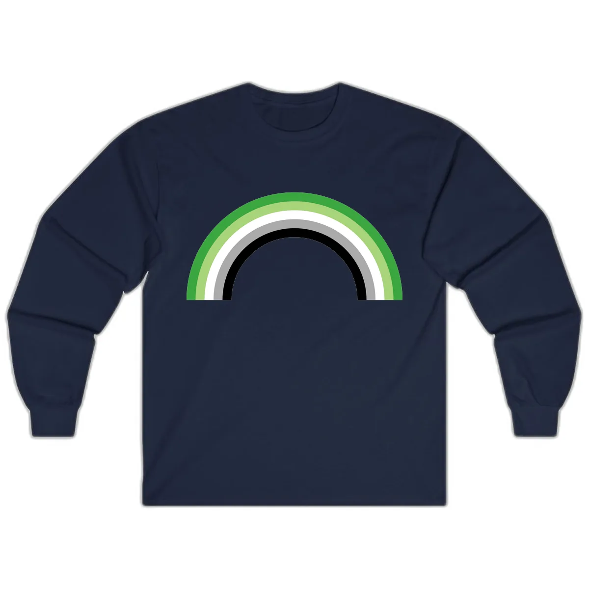 Minimalist Rainbow Arc Long Sleeve in Navy