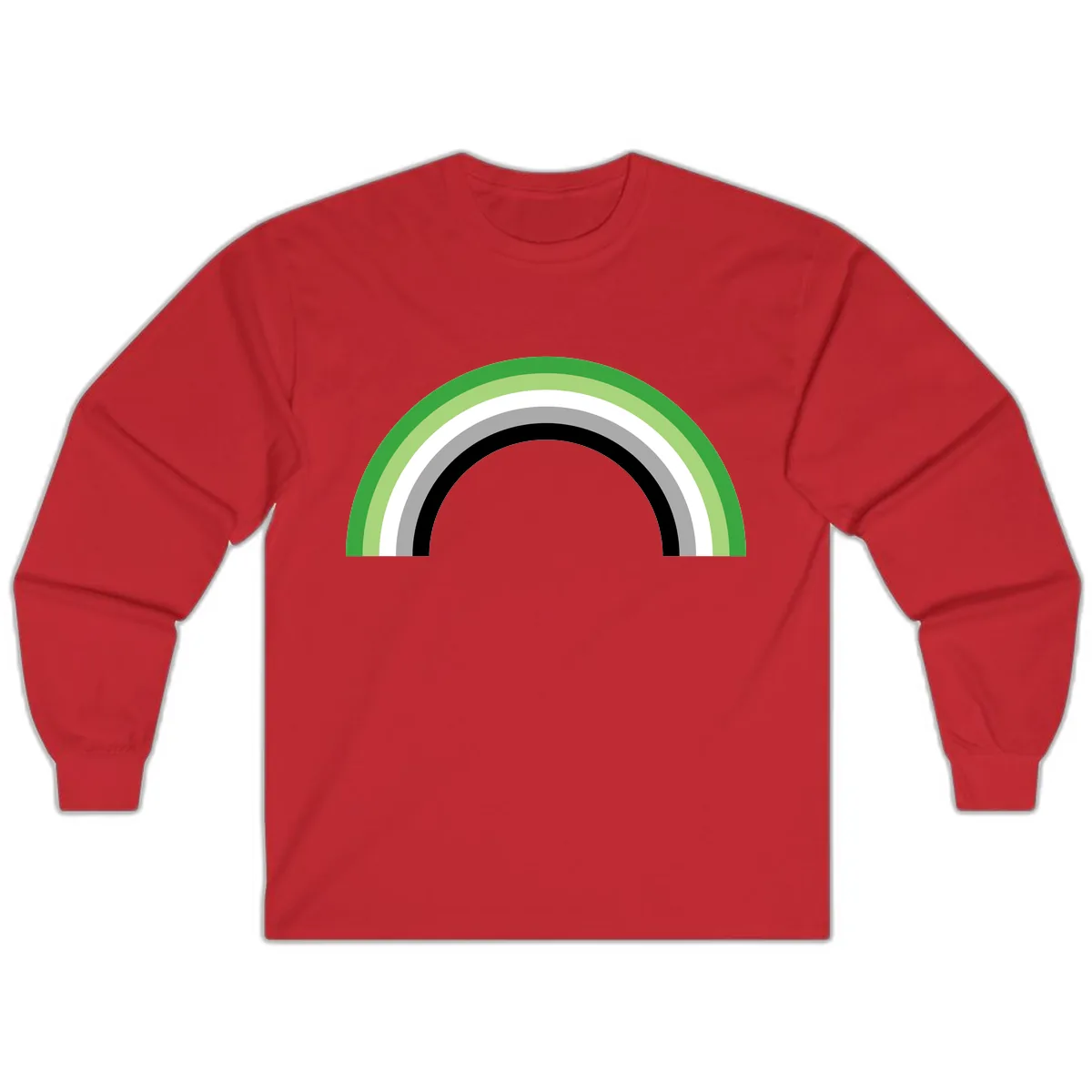Minimalist Rainbow Arc Long Sleeve in Red