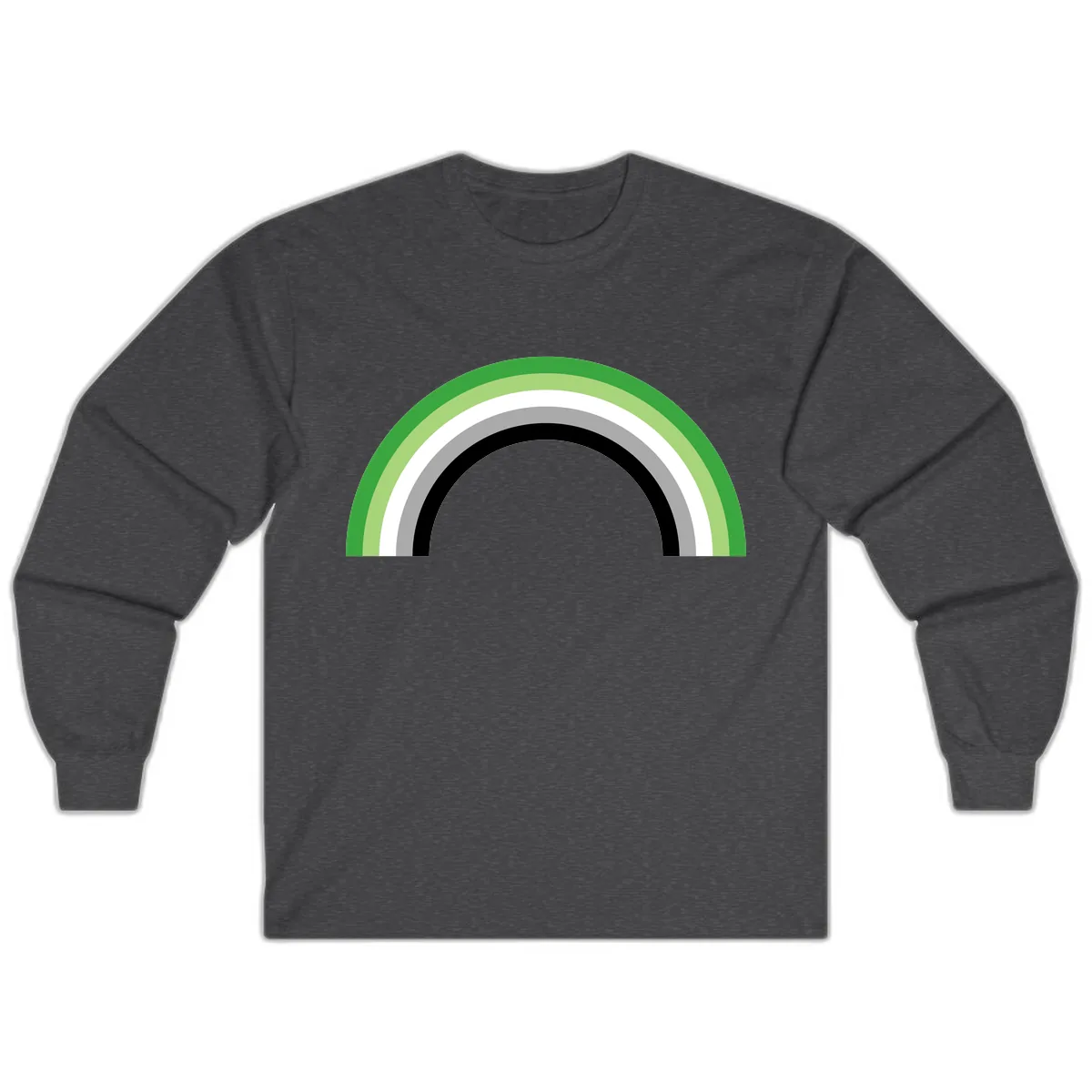 Minimalist Rainbow Arc Long Sleeve in Dark Heather