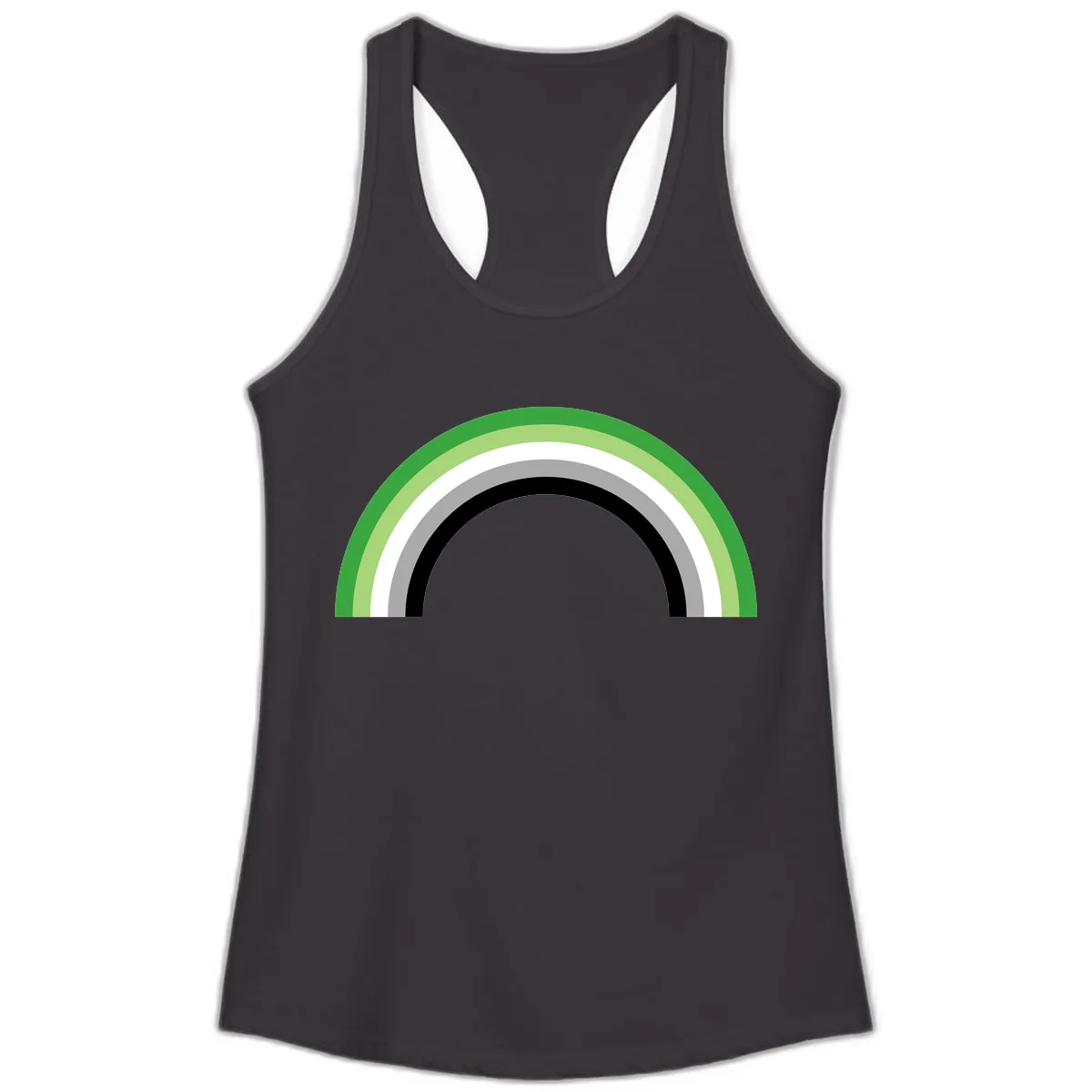 Minimalist Rainbow Arc Ladies Tank in Black