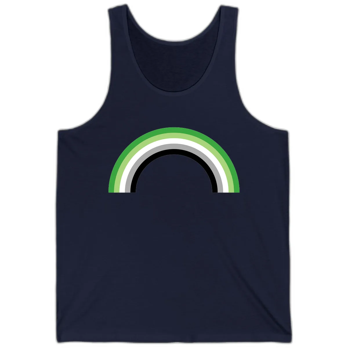 Minimalist Rainbow Arc Tank in Navy