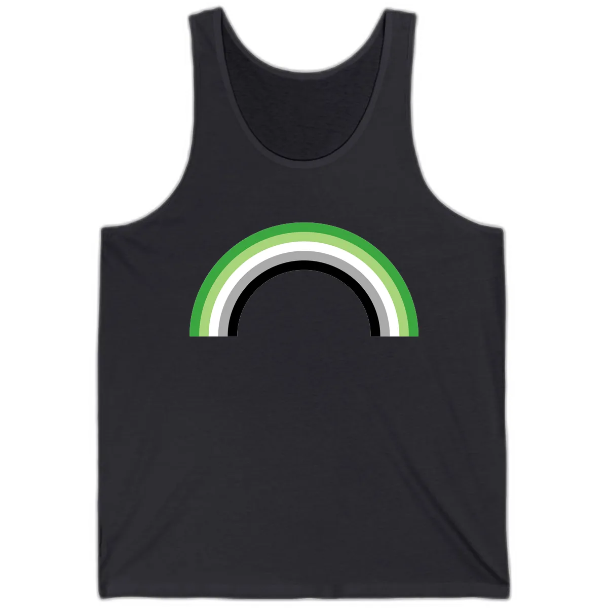 Minimalist Rainbow Arc Tank in Dark Grey