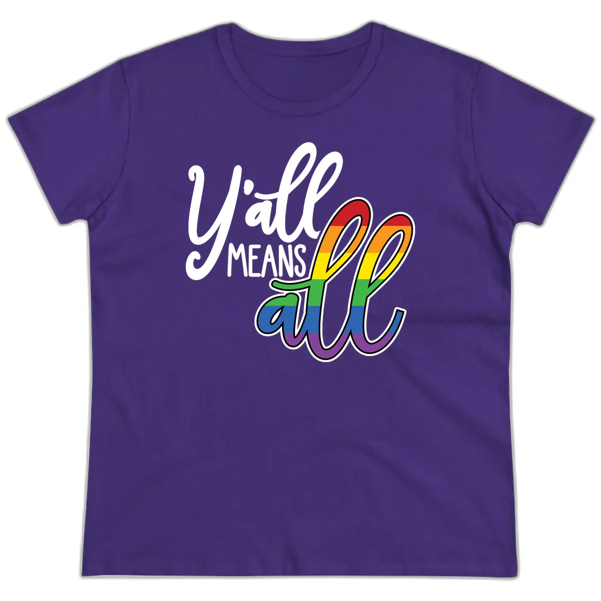 You All Means All Pride Ladies Tee in Purple