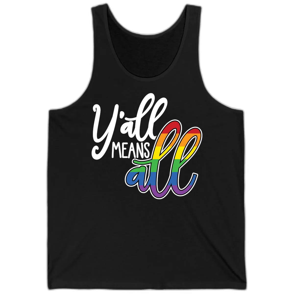You All Means All Pride Tank in Black
