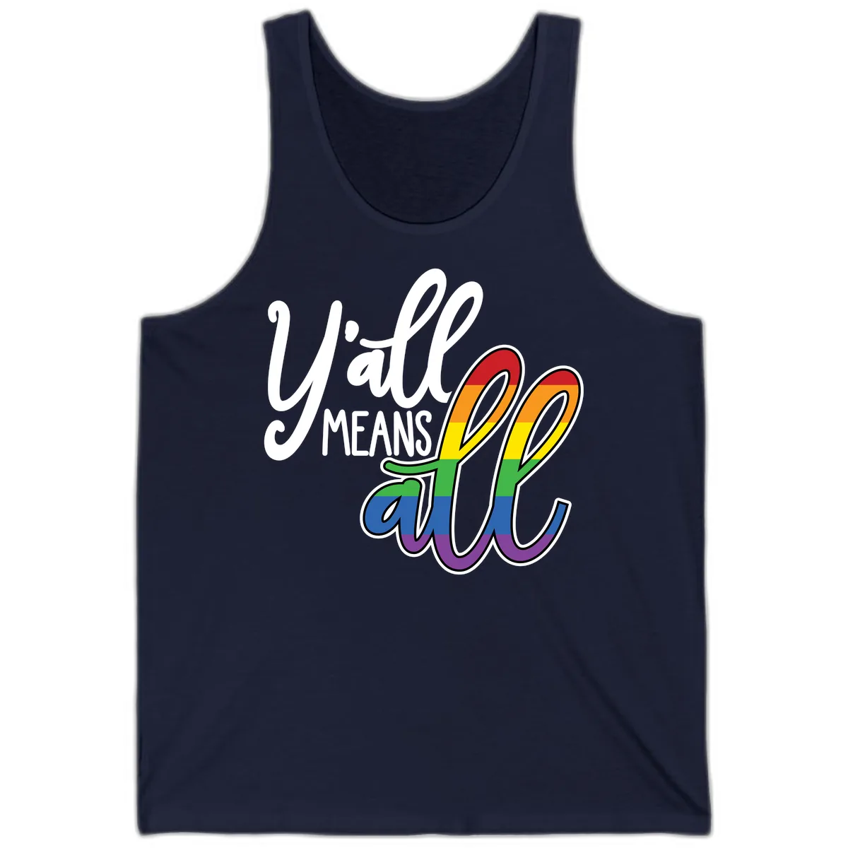 You All Means All Pride Tank in Navy