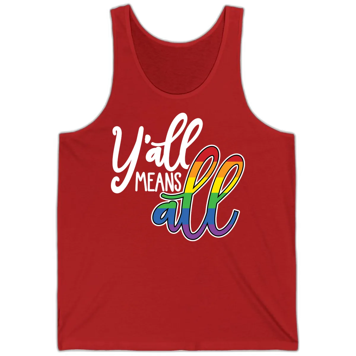 You All Means All Pride Tank in Red