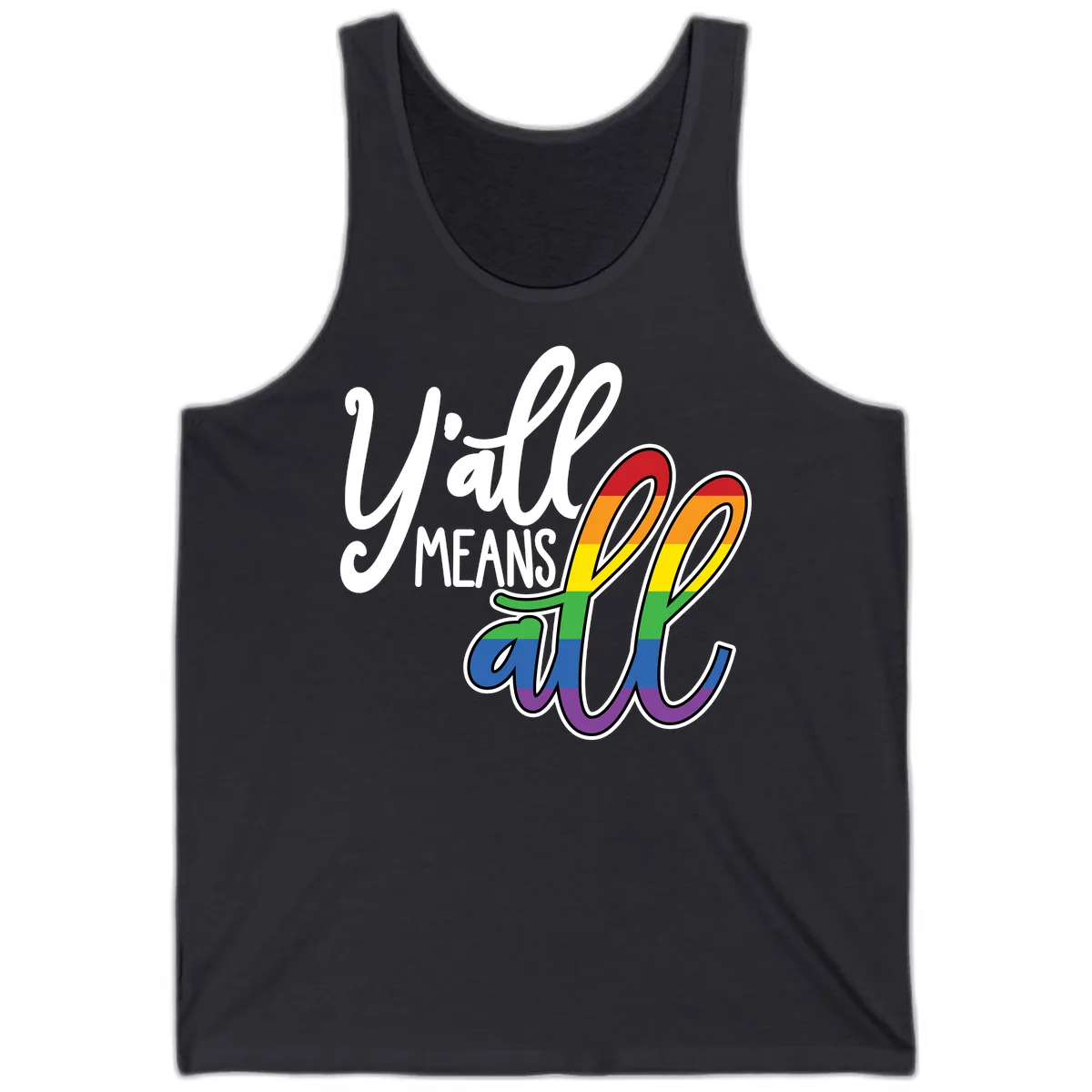You All Means All Pride Tank in Dark Grey