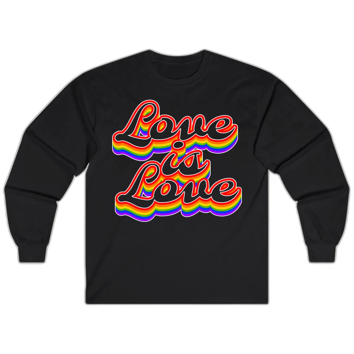 Love is Love Pride Rainbow Long Sleeve in Black