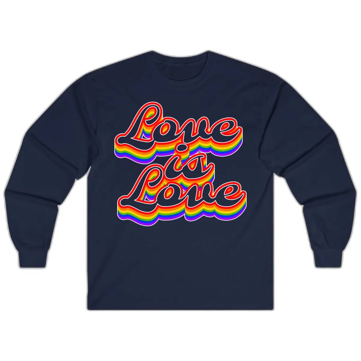 Love is Love Pride Rainbow Long Sleeve in Navy