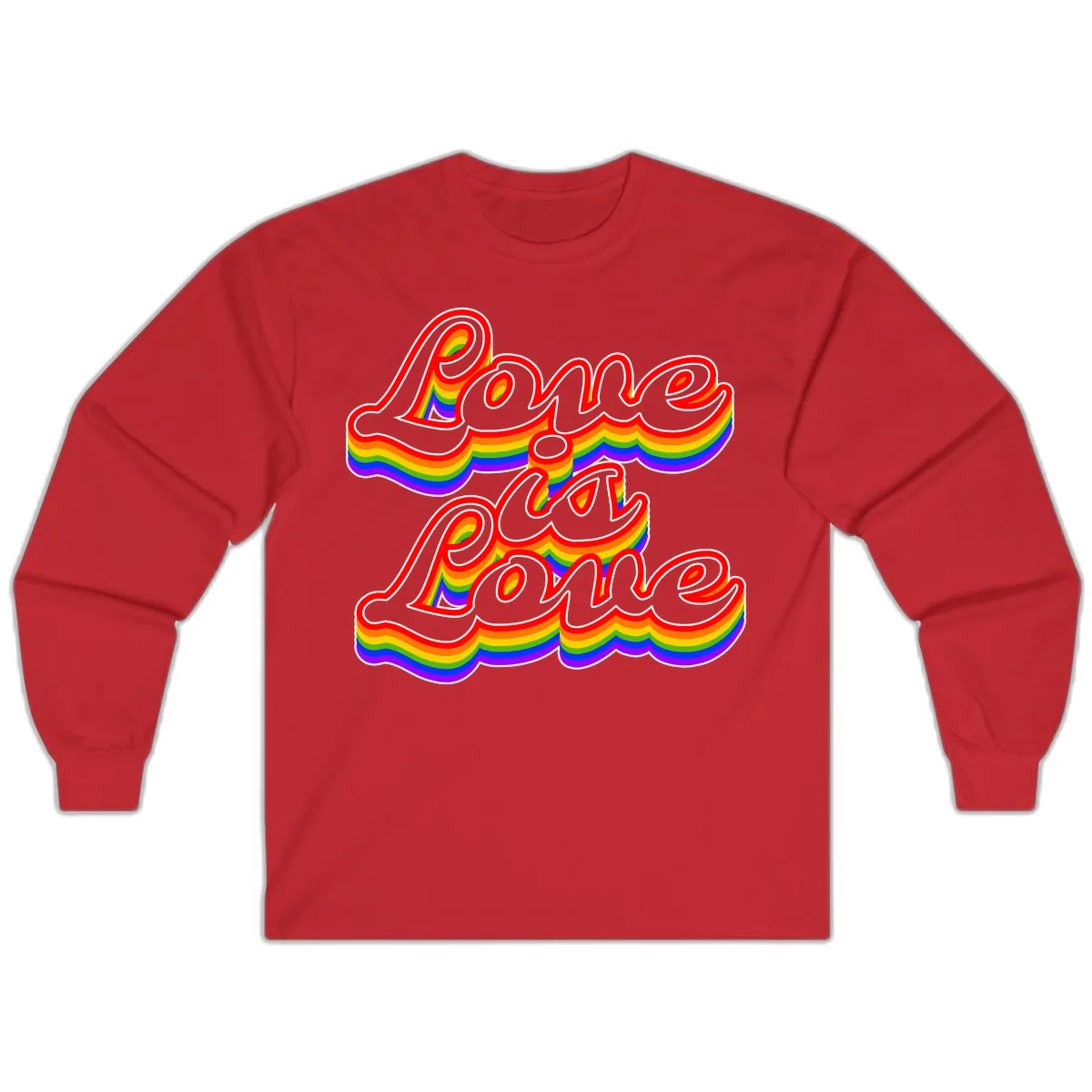 Love is Love Pride Rainbow Long Sleeve in Red