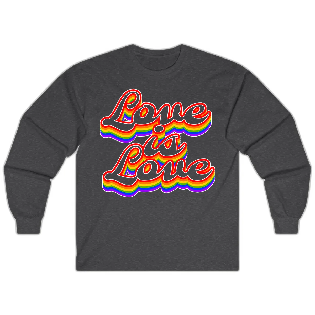 Love is Love Pride Rainbow Long Sleeve in Dark Heather