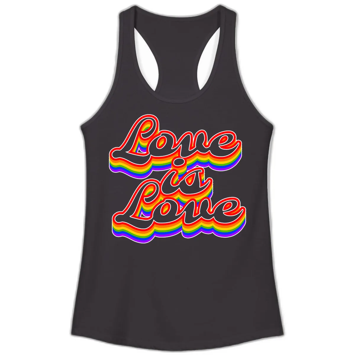 Love is Love Pride Rainbow Ladies Tank in Black