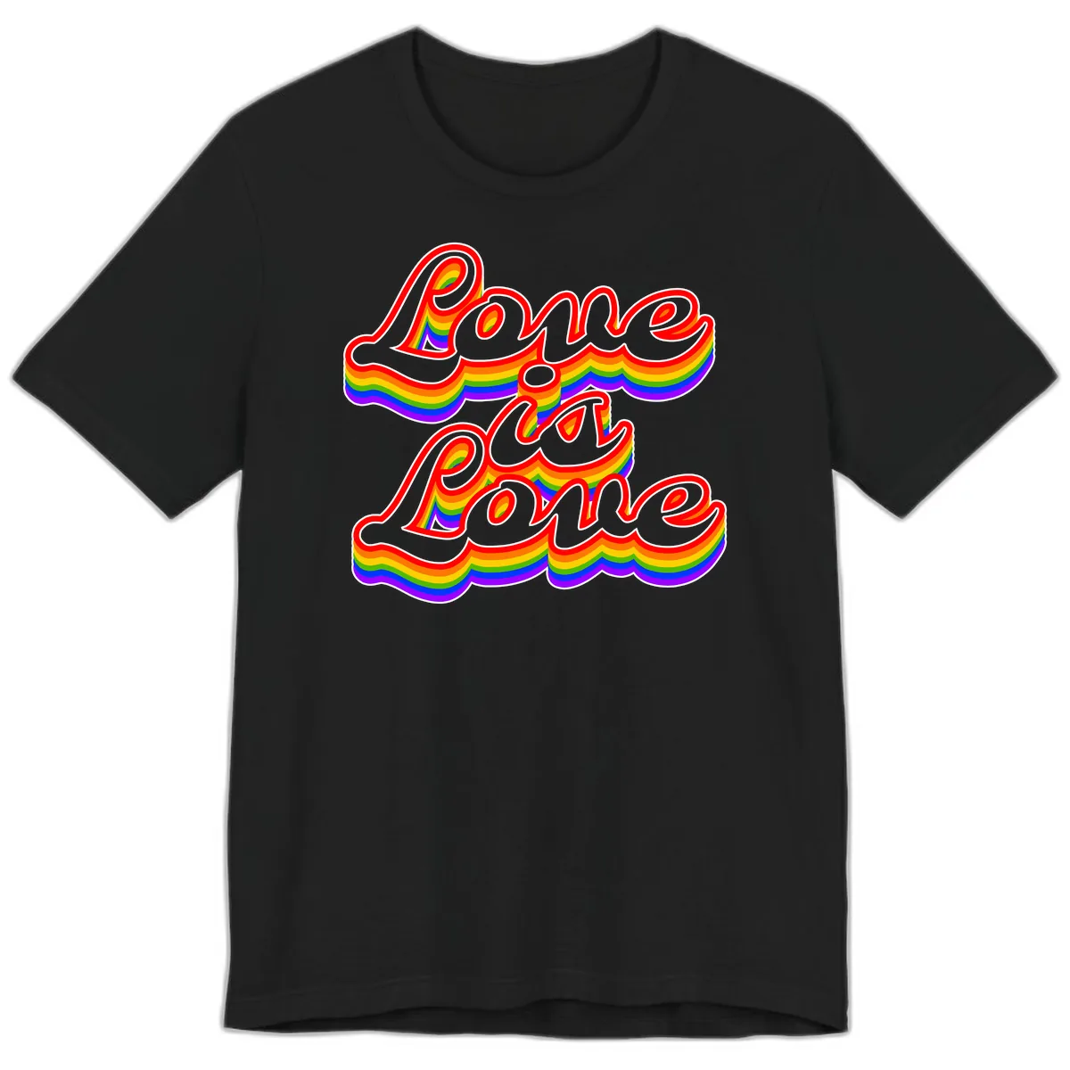 Love is Love Pride Rainbow Premium T-Shirt in Black