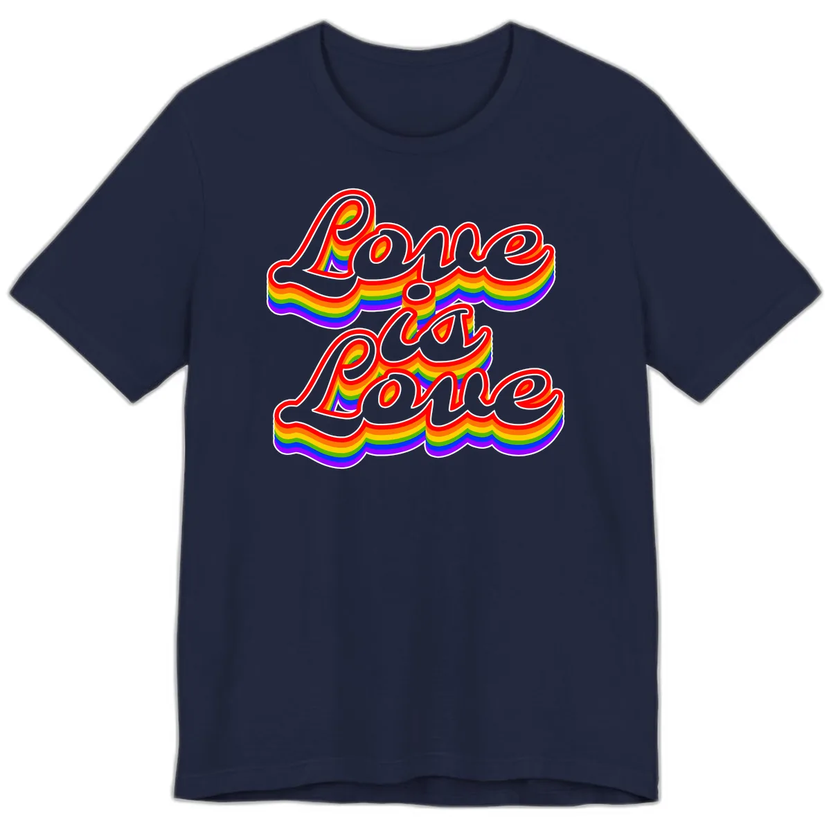 Love is Love Pride Rainbow Premium T-Shirt in Navy