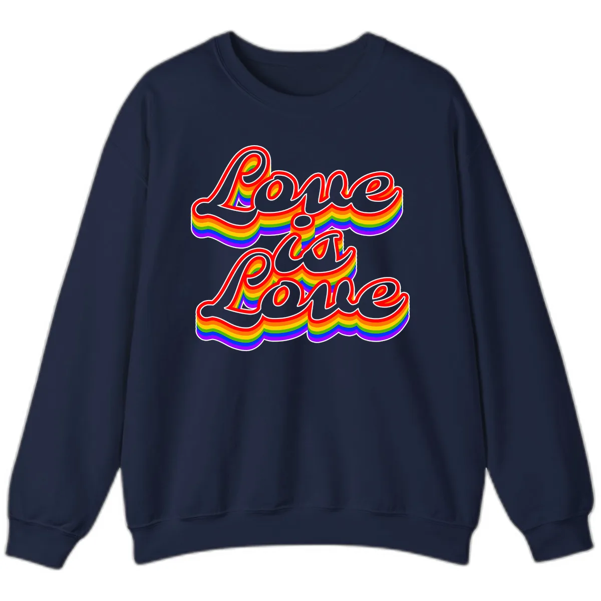 Love is Love Pride Rainbow Sweatshirt in Navy