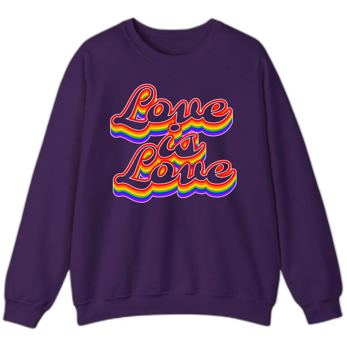 Love is Love Pride Rainbow Sweatshirt in Purple