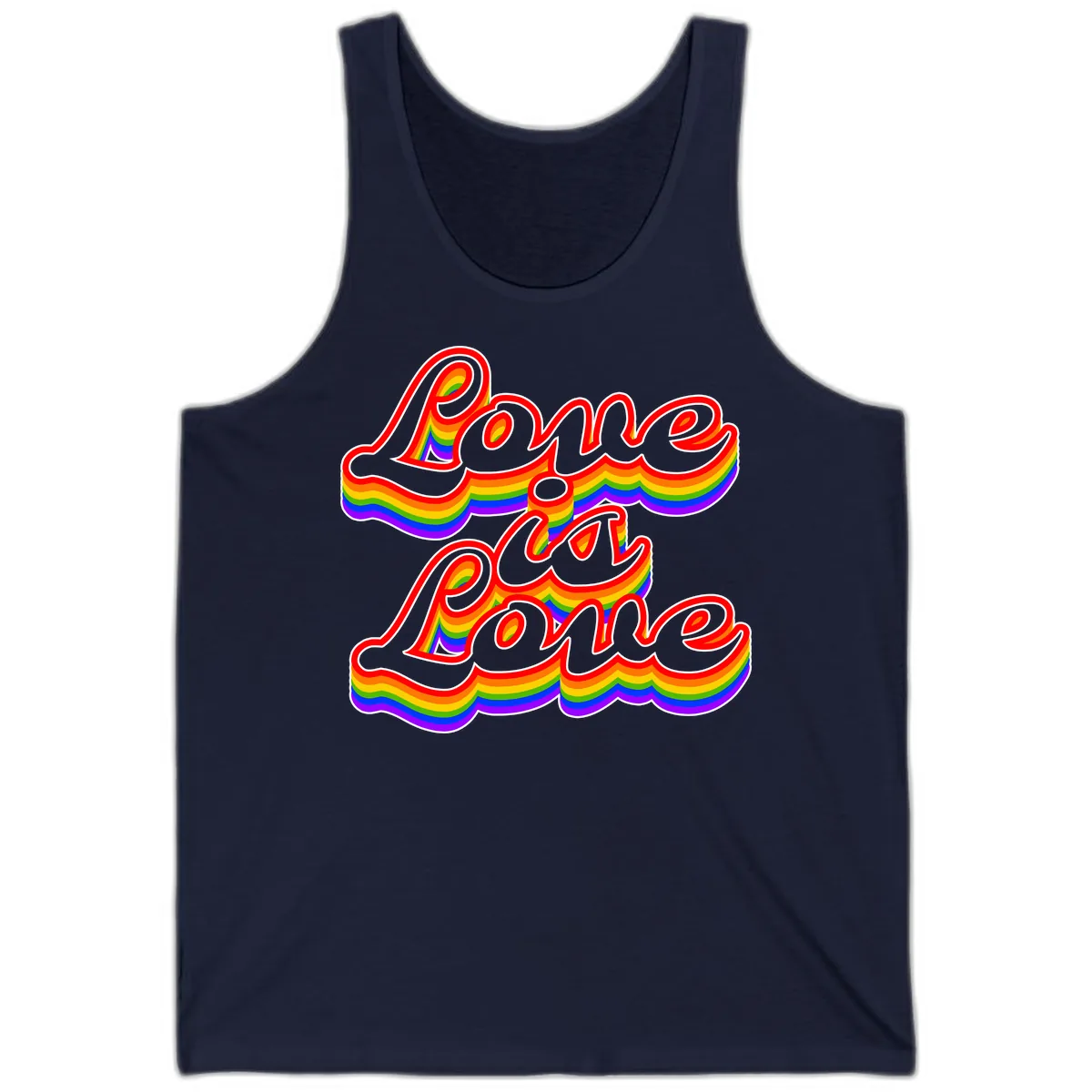 Love is Love Pride Rainbow Tank in Navy