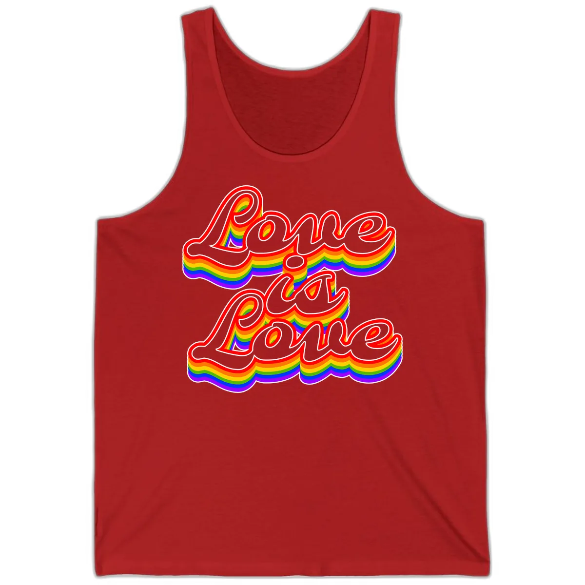 Love is Love Pride Rainbow Tank in Red