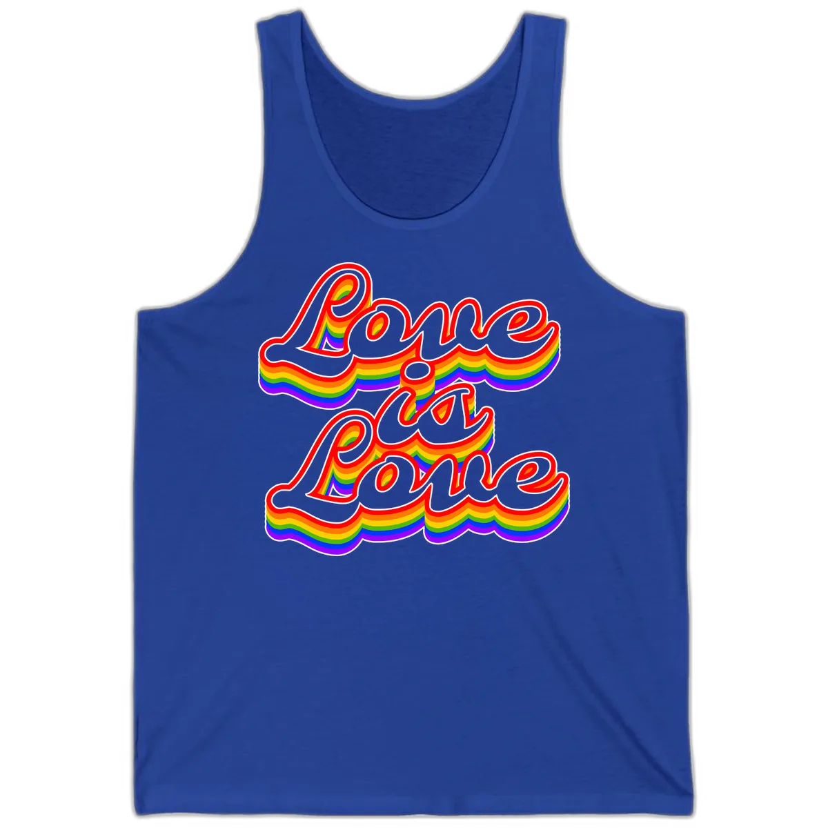 Love is Love Pride Rainbow Tank in True Royal