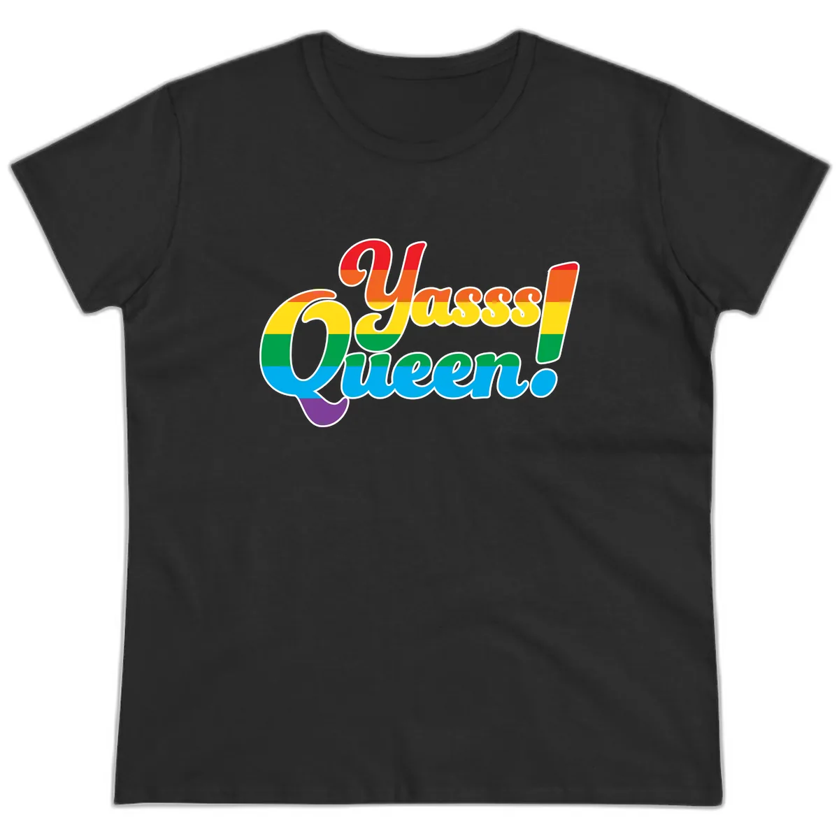 Unapologetically Queer Pride Ladies Tee in Black