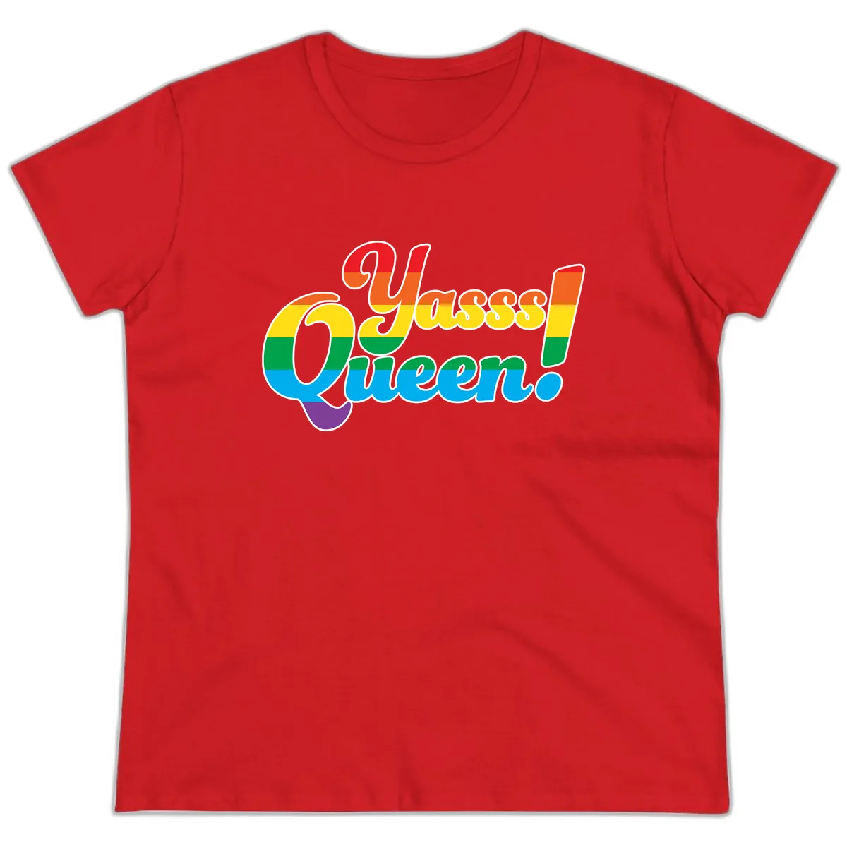 Unapologetically Queer Pride Ladies Tee in Red
