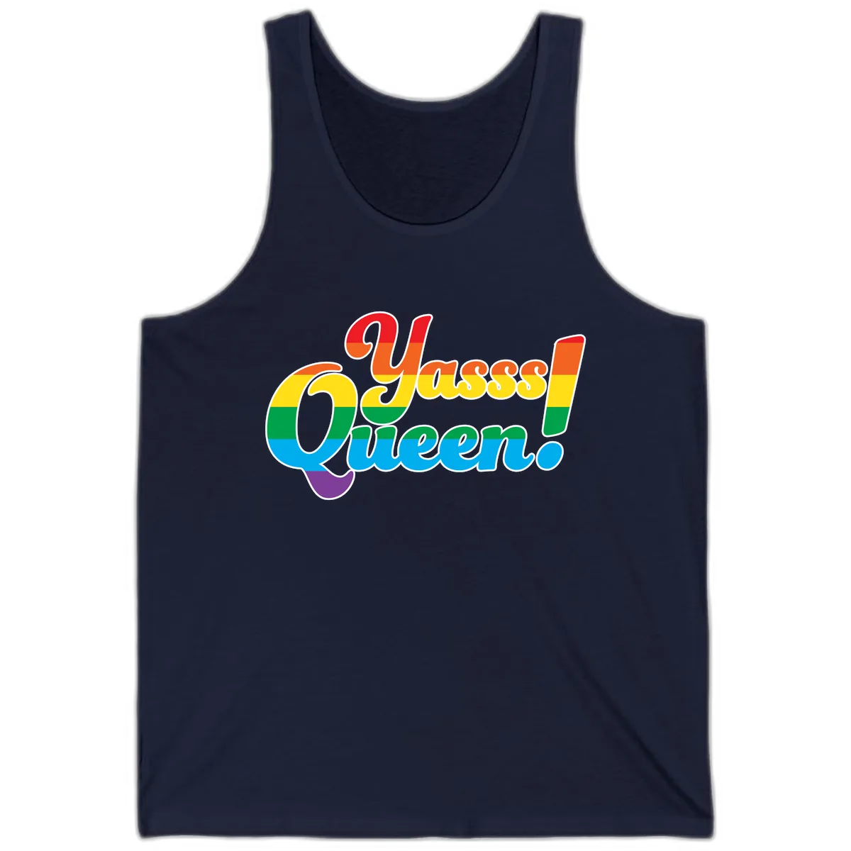 Unapologetically Queer Pride Tank in Navy