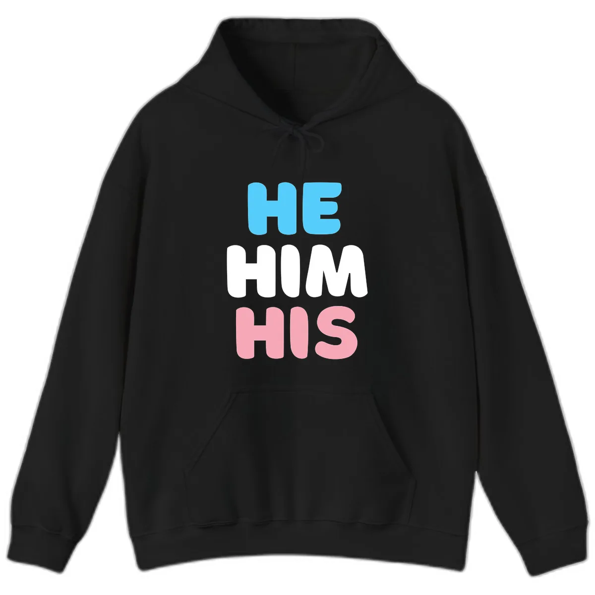 He/Him/His Pride Statement Hoodie in Black