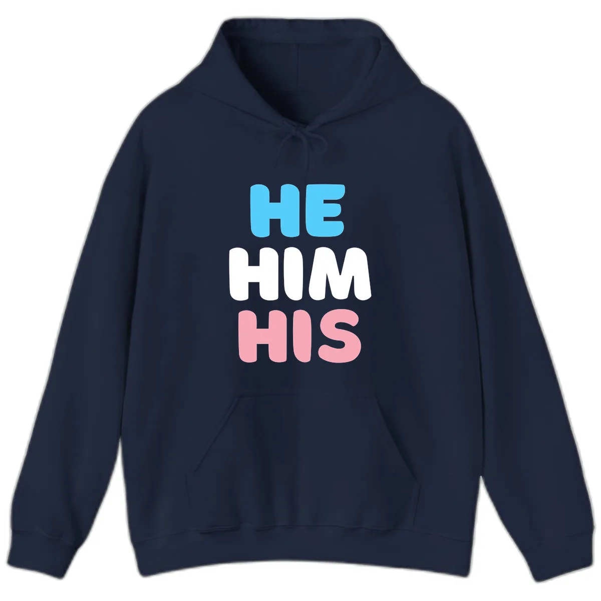 He/Him/His Pride Statement Hoodie in Navy