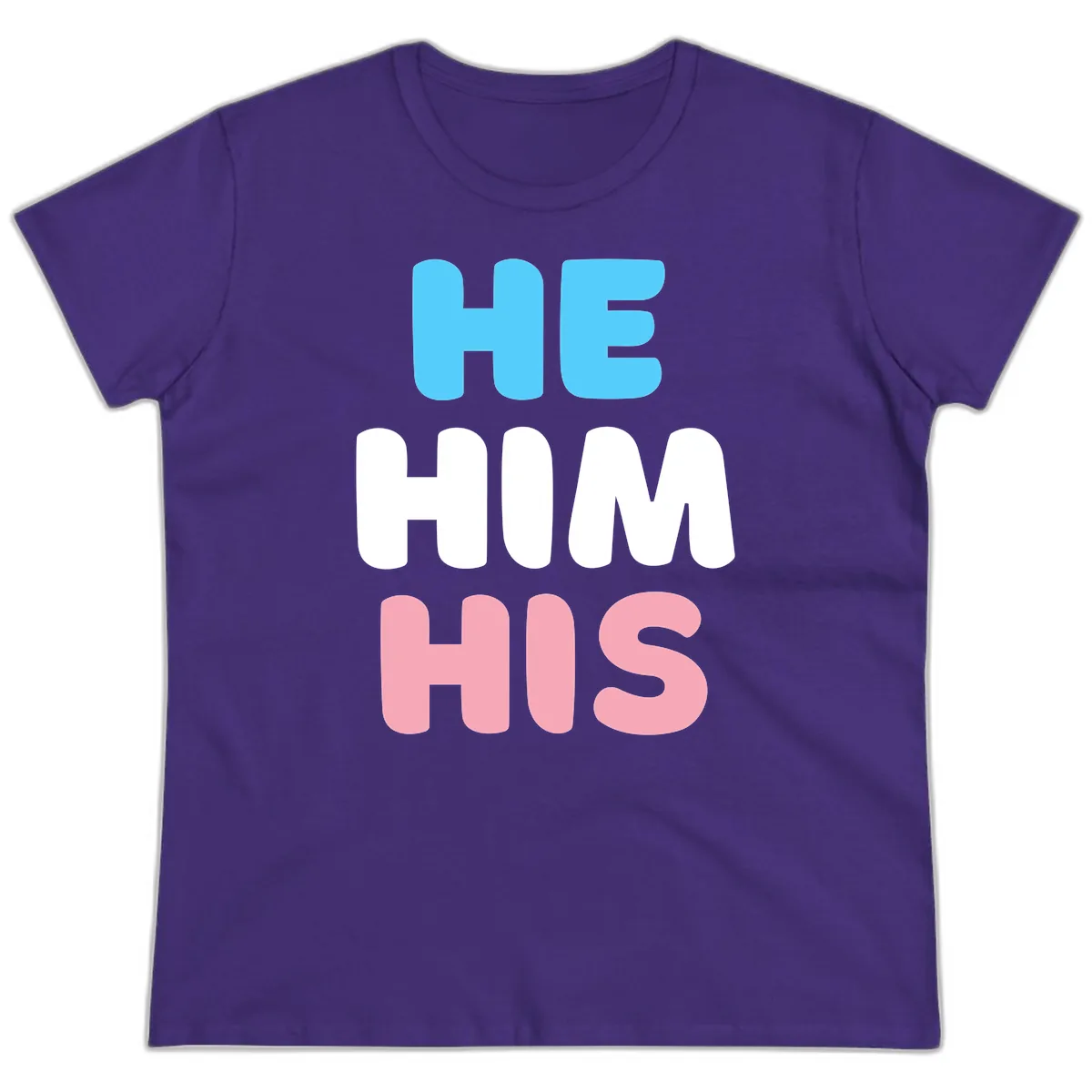 He/Him/His Pride Statement Ladies Tee in Purple