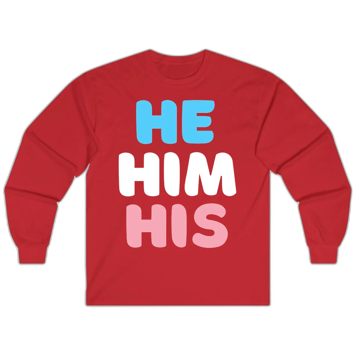 He/Him/His Pride Statement Long Sleeve in Red