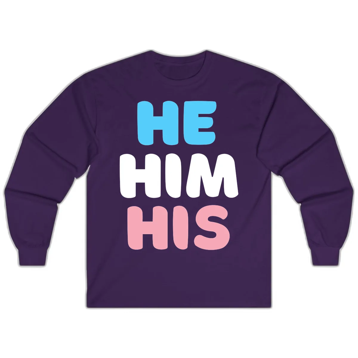 He/Him/His Pride Statement Long Sleeve in Purple