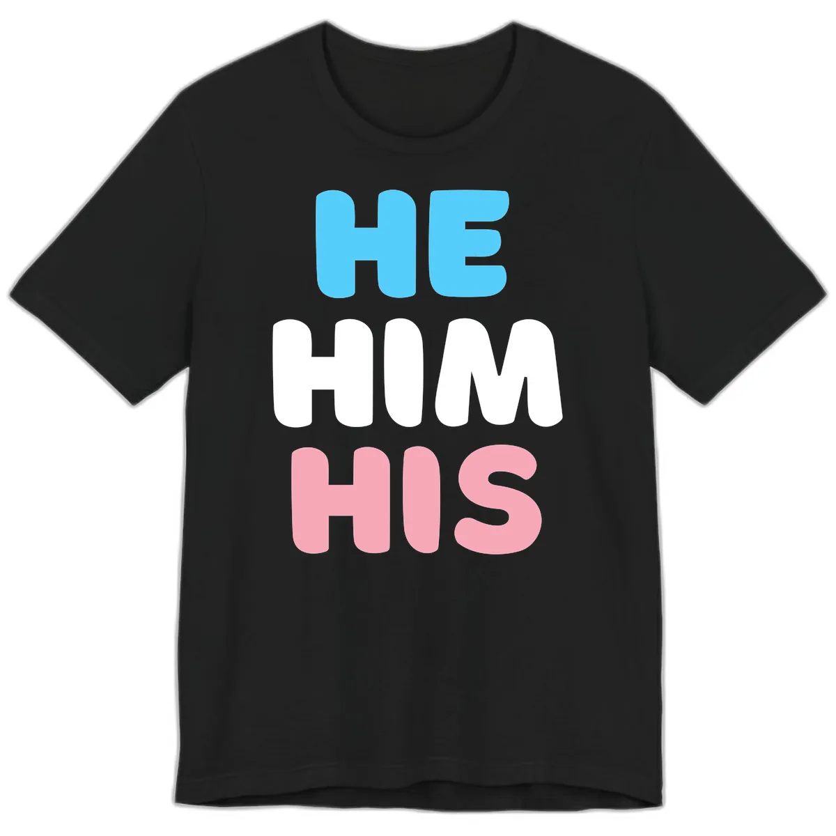 He/Him/His Pride Statement Premium T-Shirt in Black