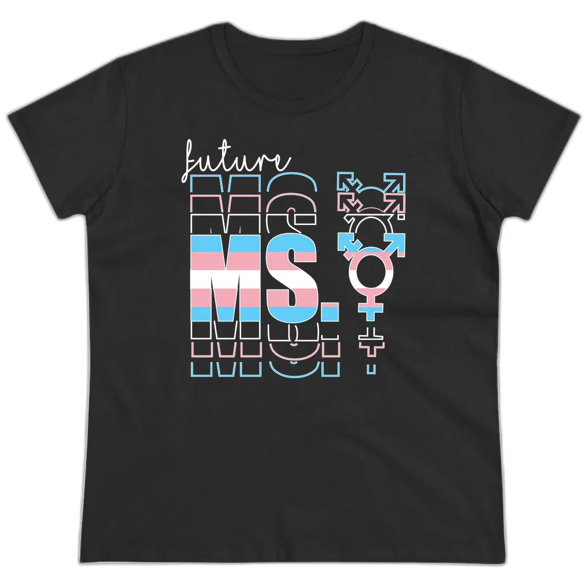 Future Self Gender Expression Pride Ladies Tee in Black