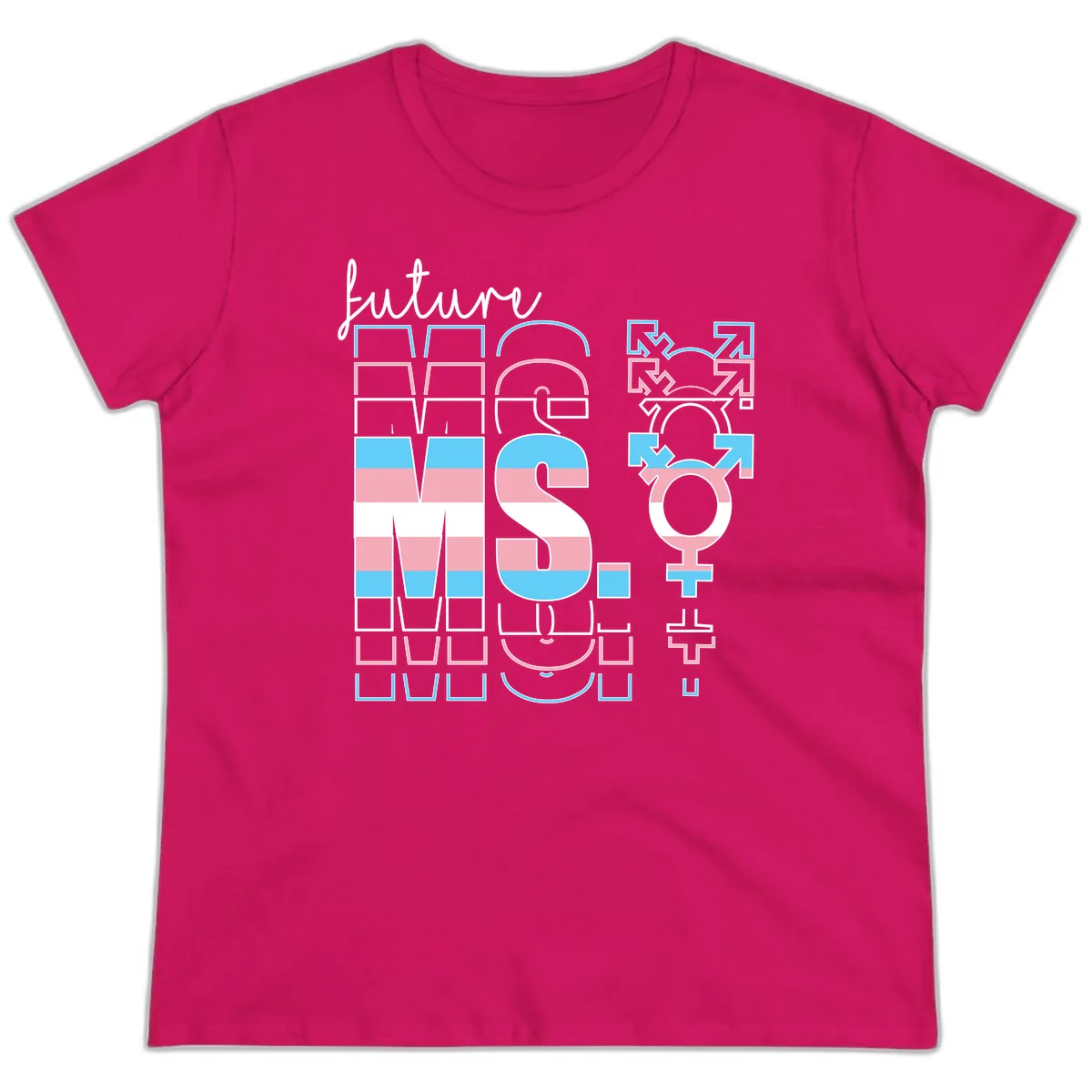 Future Self Gender Expression Pride Ladies Tee in Heliconia