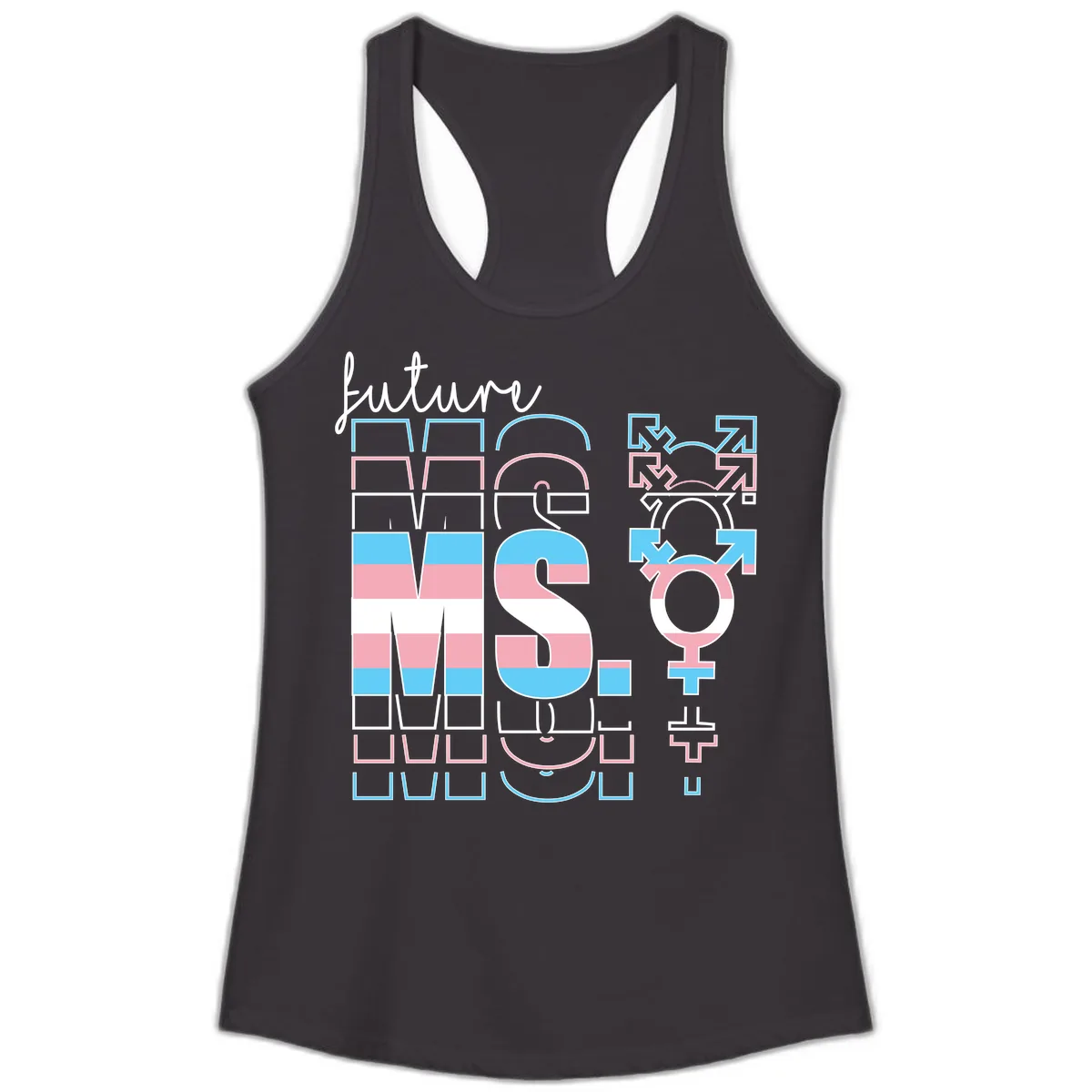 Future Self Gender Expression Pride Ladies Tank in Black