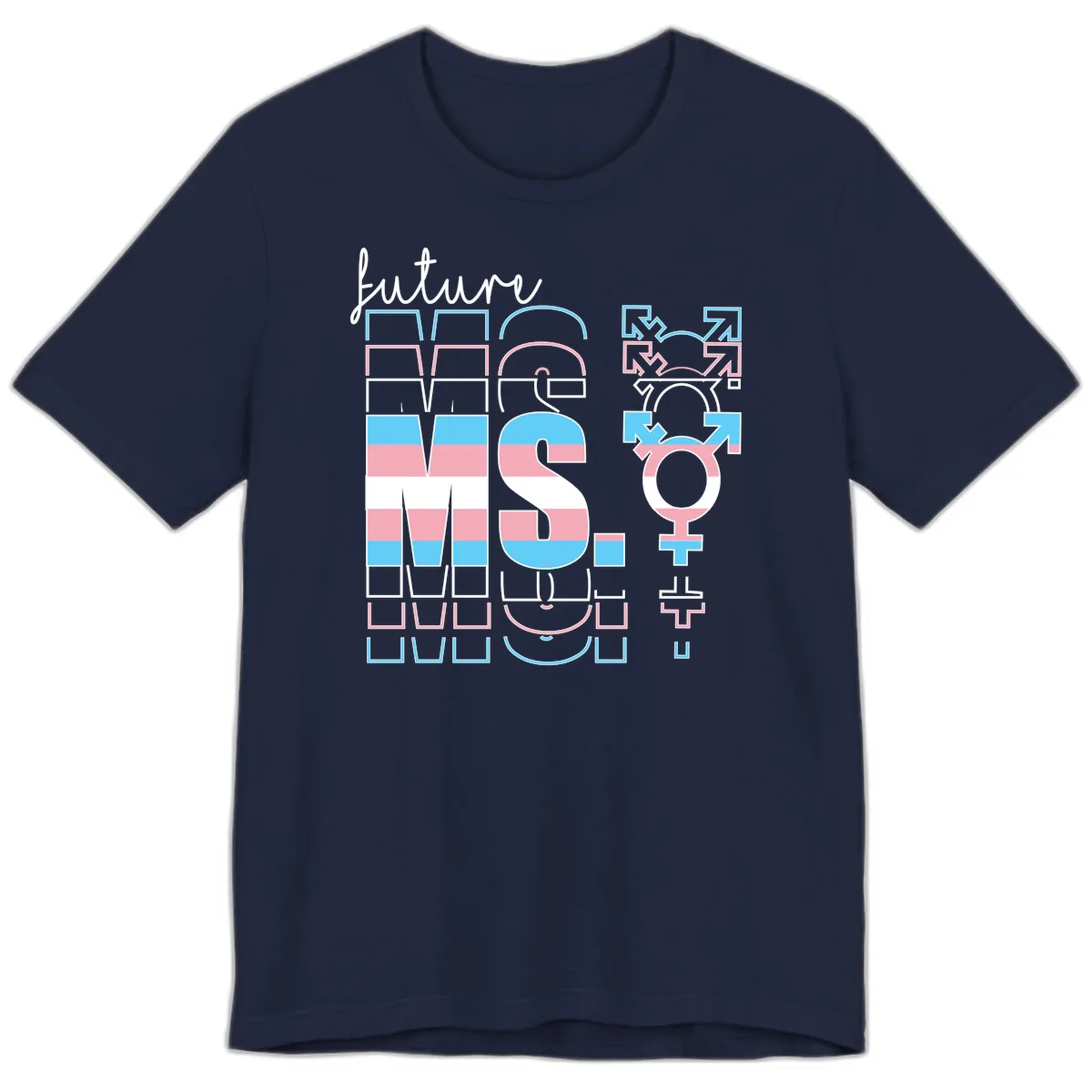 Future Self Gender Expression Pride Premium T-Shirt in Navy