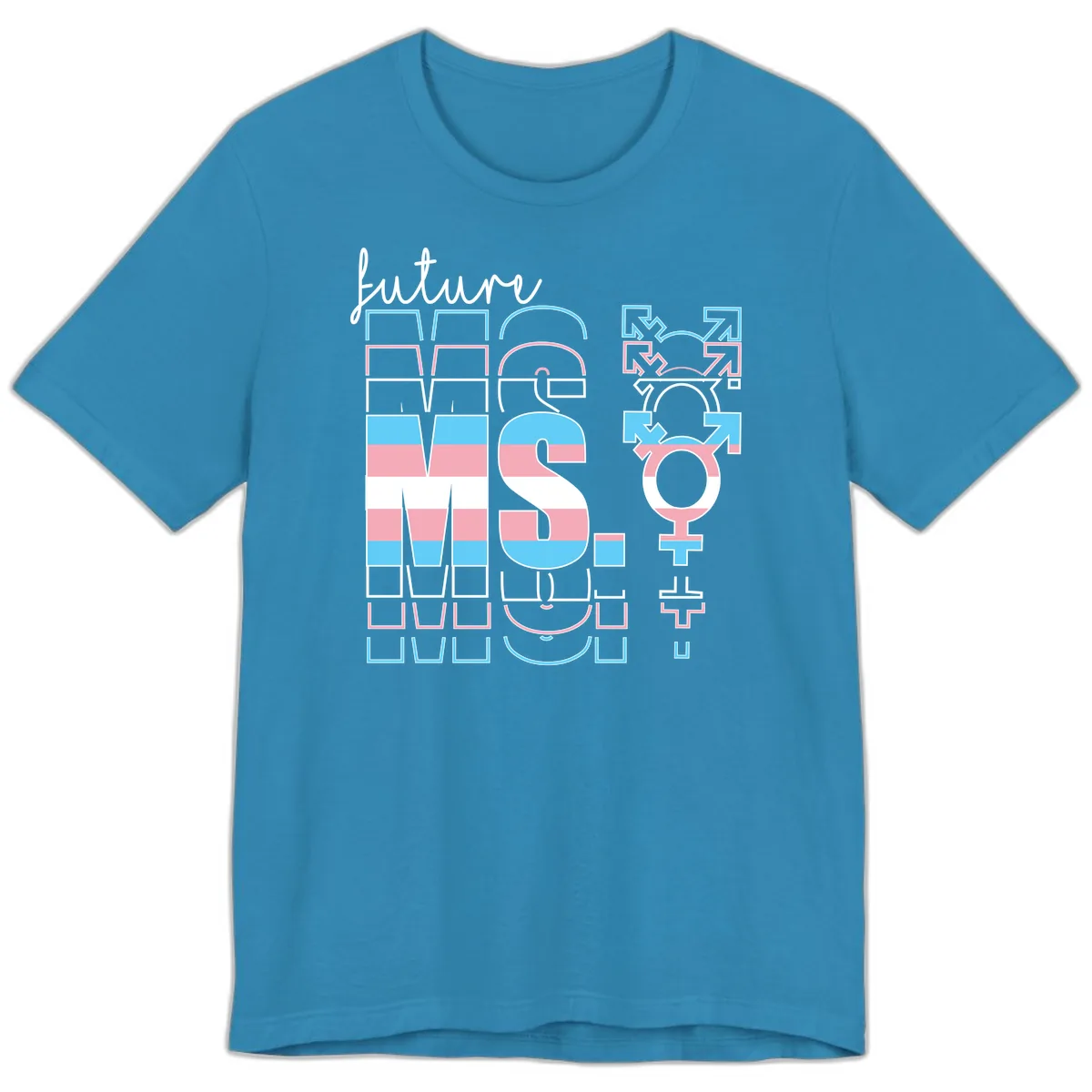 Future Self Gender Expression Pride Premium T-Shirt in Aqua