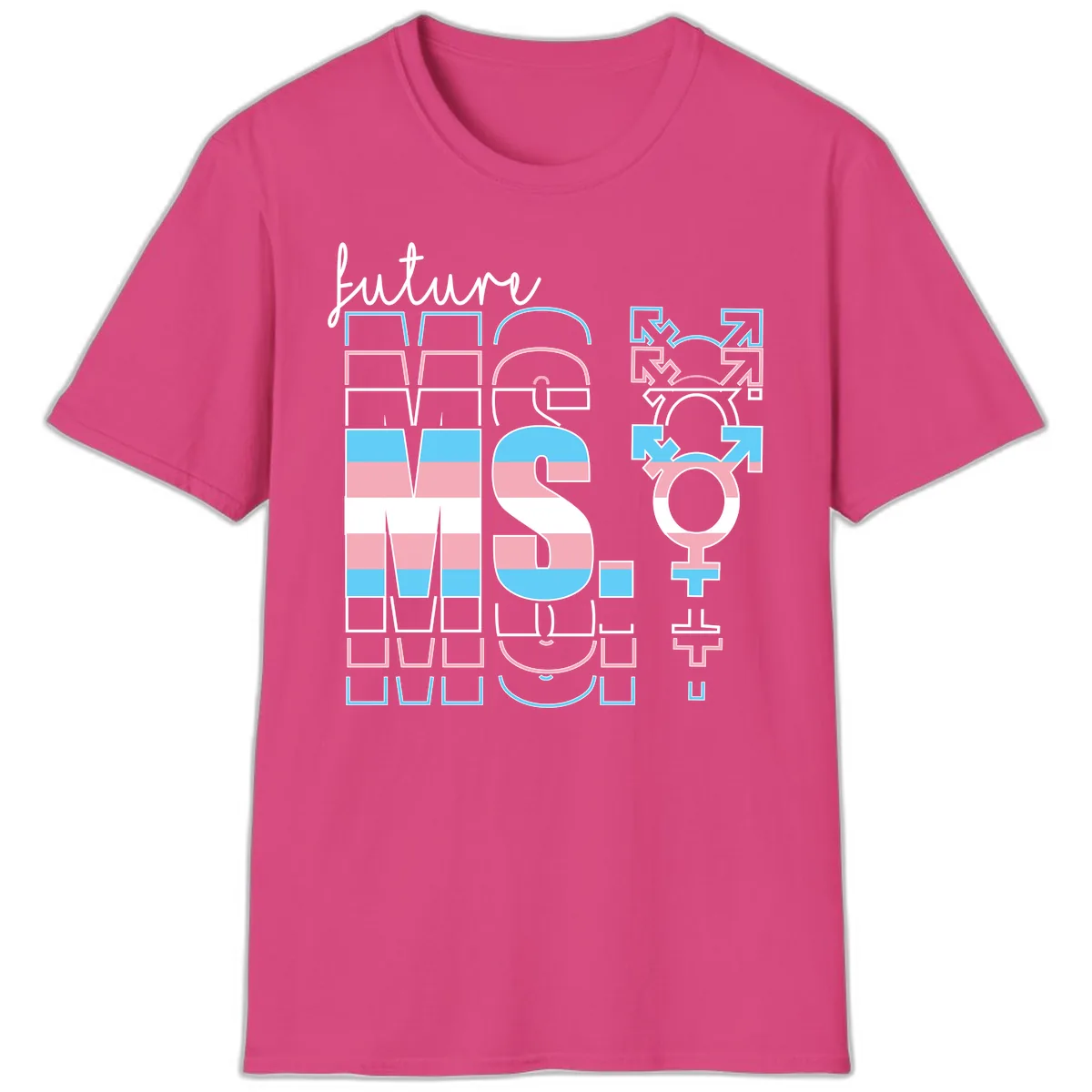Future Self Gender Expression Pride T-Shirt in Heliconia