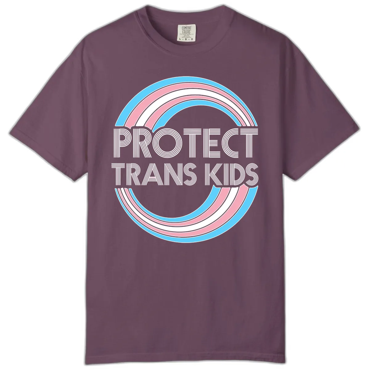 Protect Trans Kids Rainbow Pride Comfort Color in Berry