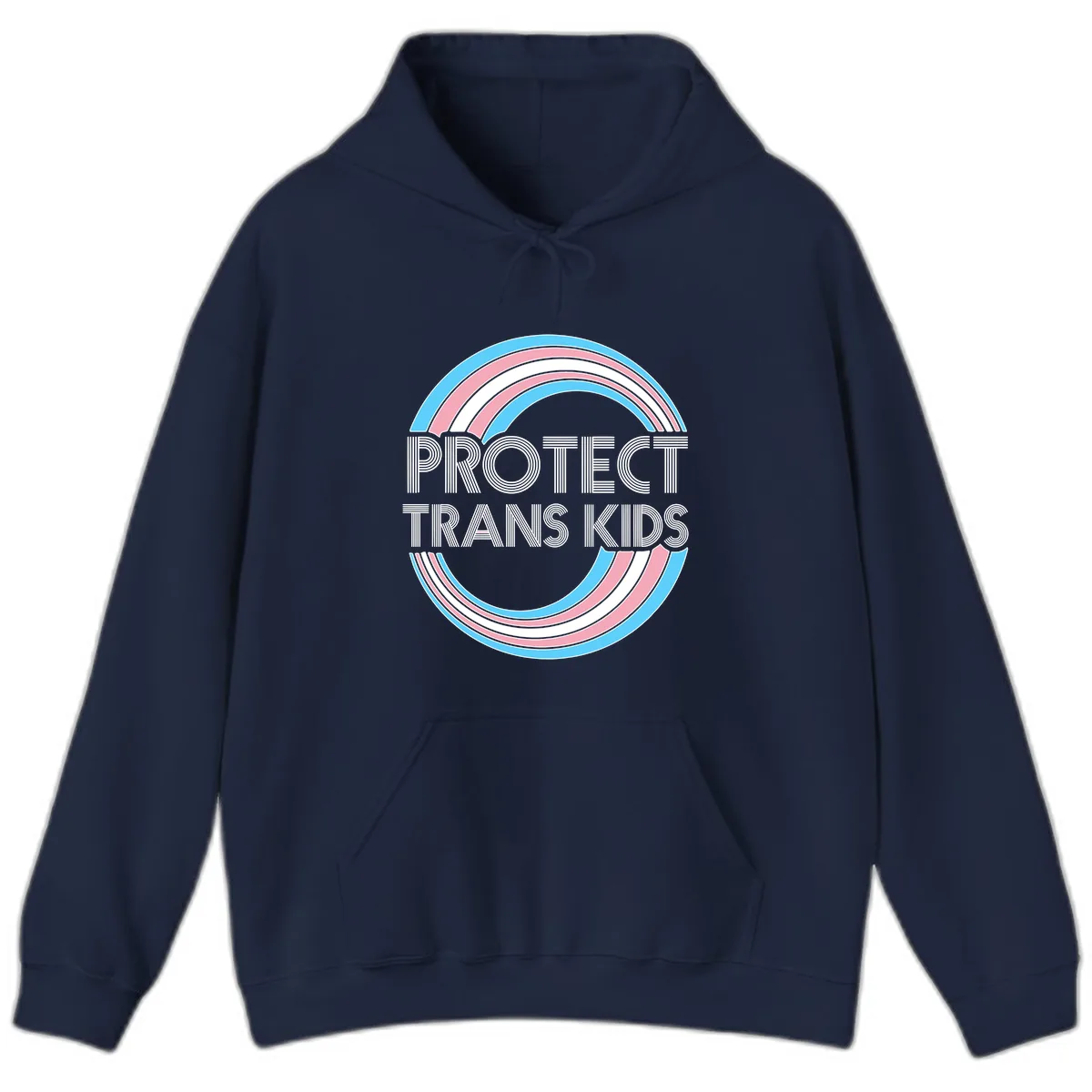 Protect Trans Kids Rainbow Pride Hoodie in Navy