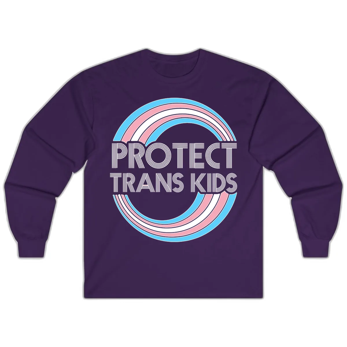 Protect Trans Kids Rainbow Pride Long Sleeve in Purple