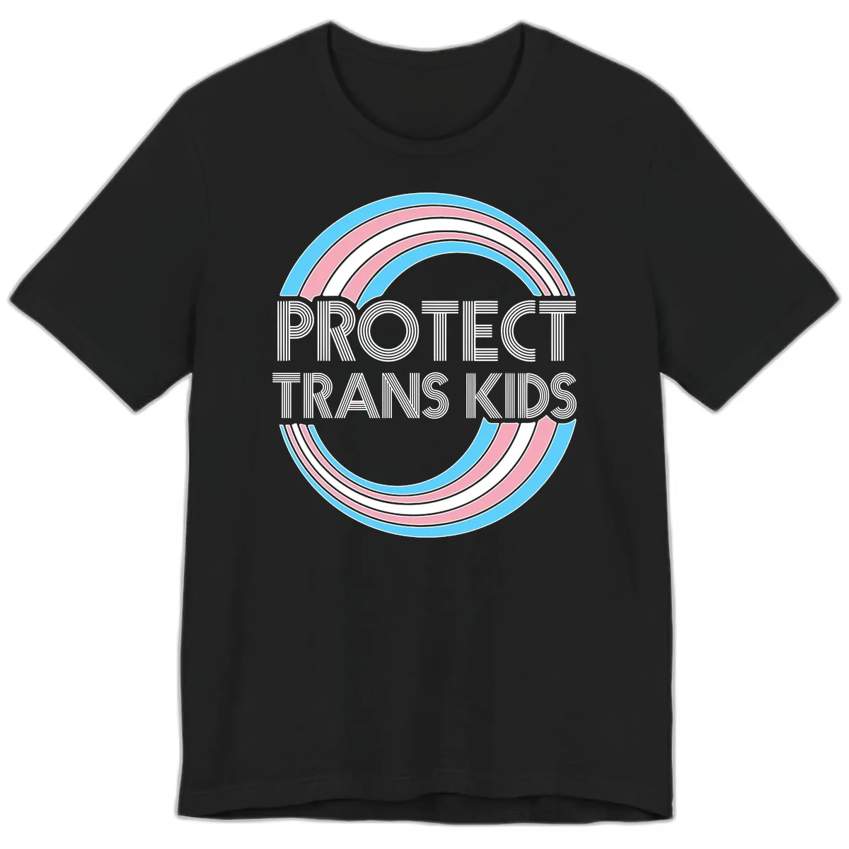 Protect Trans Kids Rainbow Pride Premium T-Shirt in Black