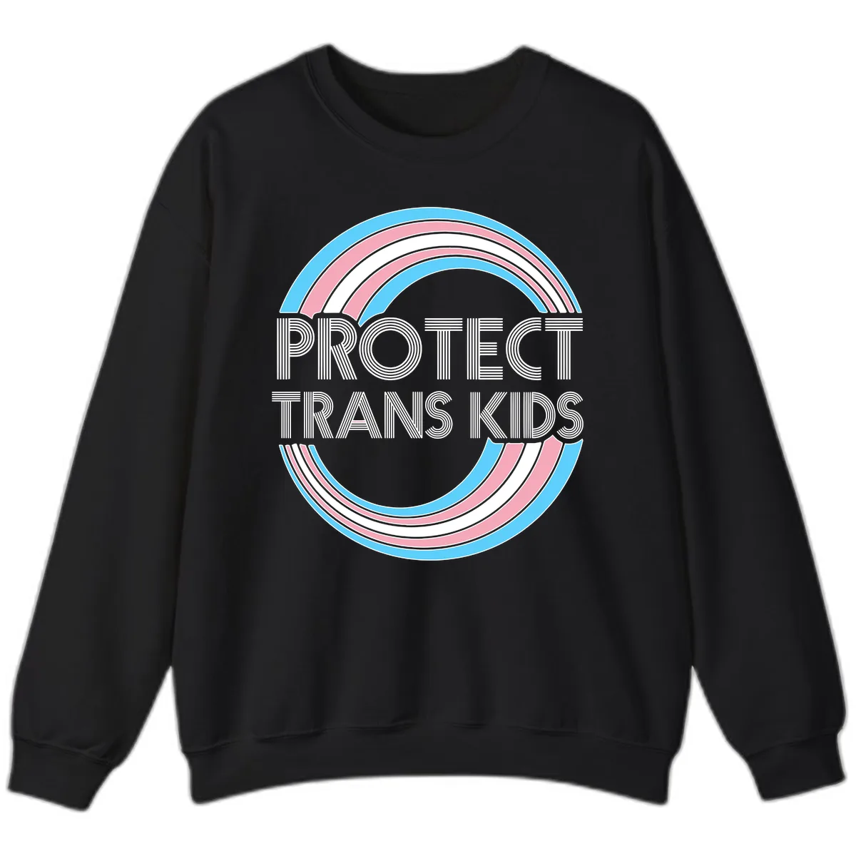 Protect Trans Kids Rainbow Pride Sweatshirt in Black