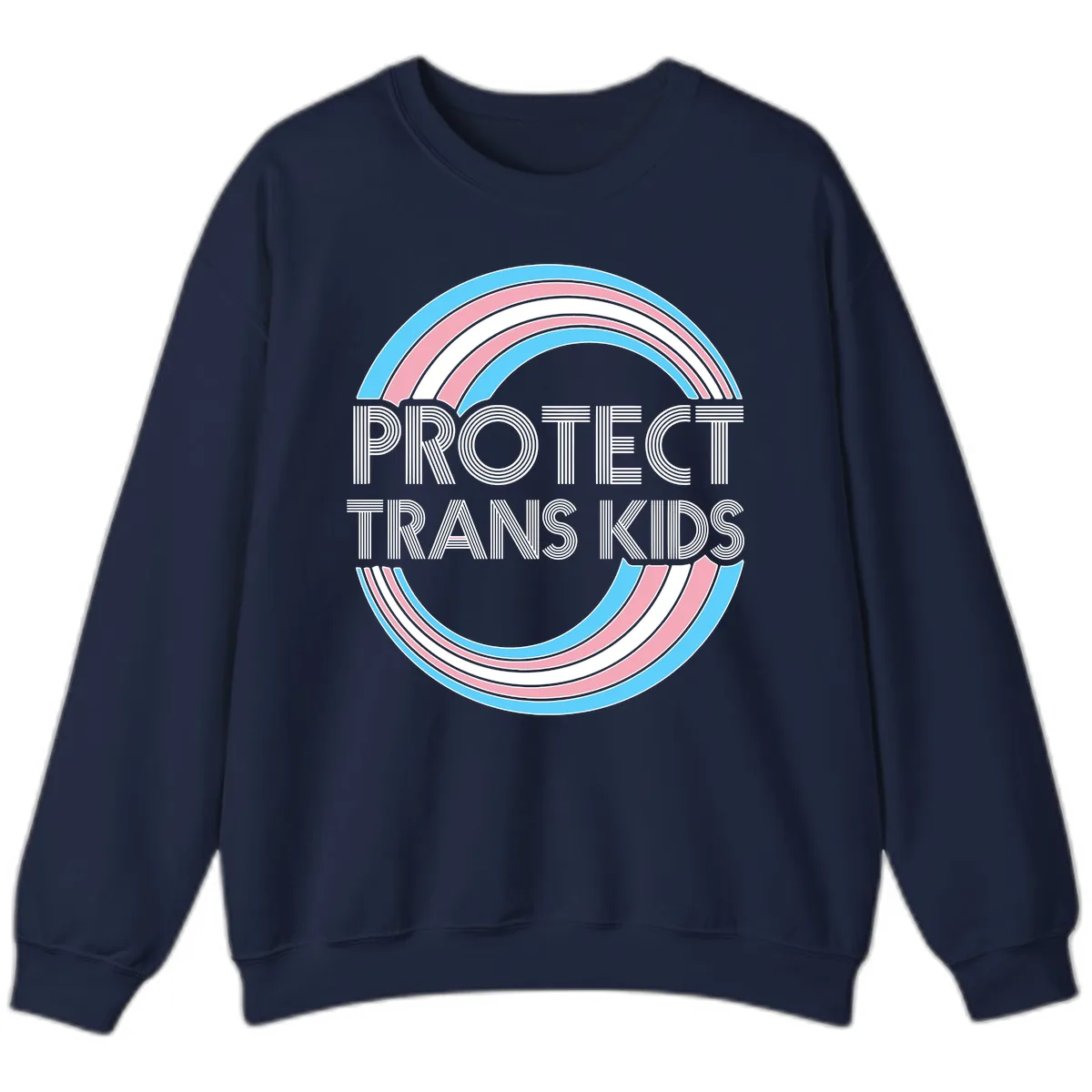 Protect Trans Kids Rainbow Pride Sweatshirt in Navy