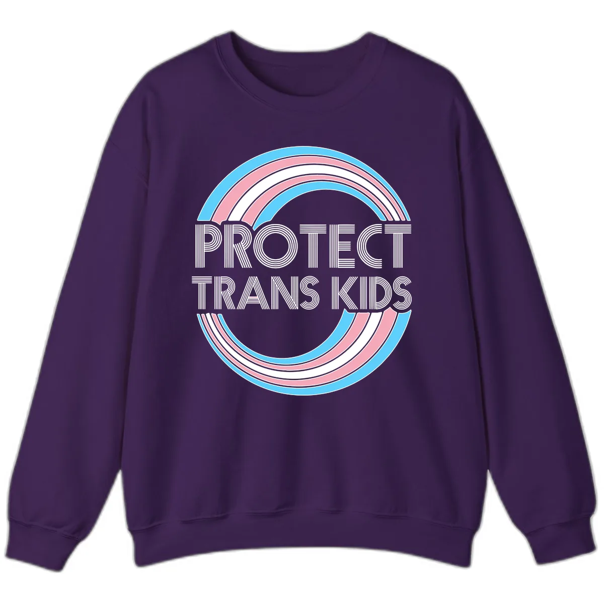 Protect Trans Kids Rainbow Pride Sweatshirt in Purple
