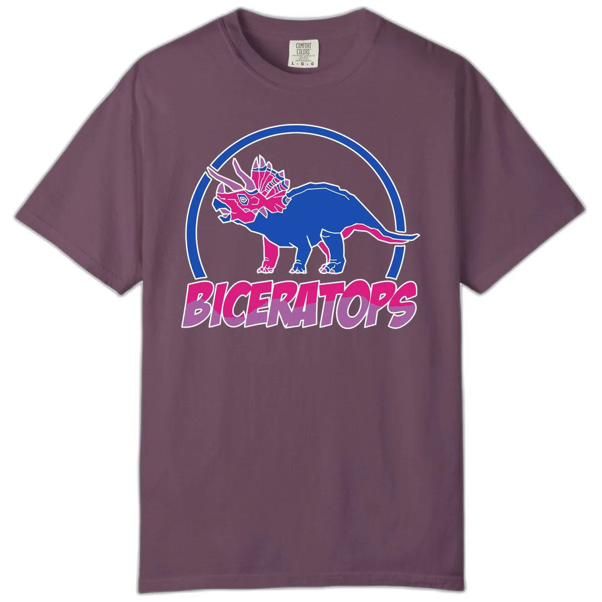 Triceratops Pride Dinosaur Logo Comfort Color in Berry