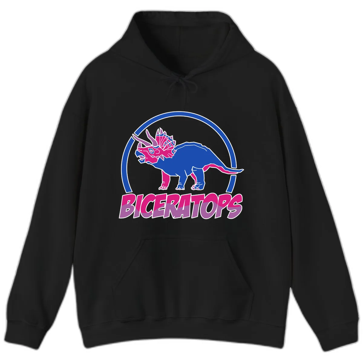Triceratops Pride Dinosaur Logo Hoodie in Black