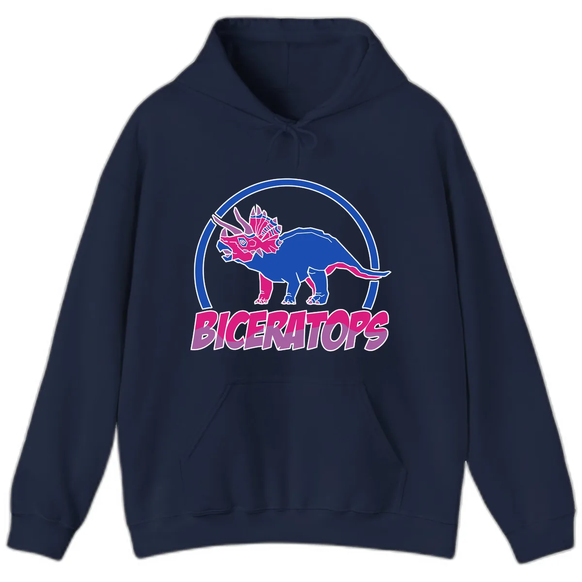 Triceratops Pride Dinosaur Logo Hoodie in Navy