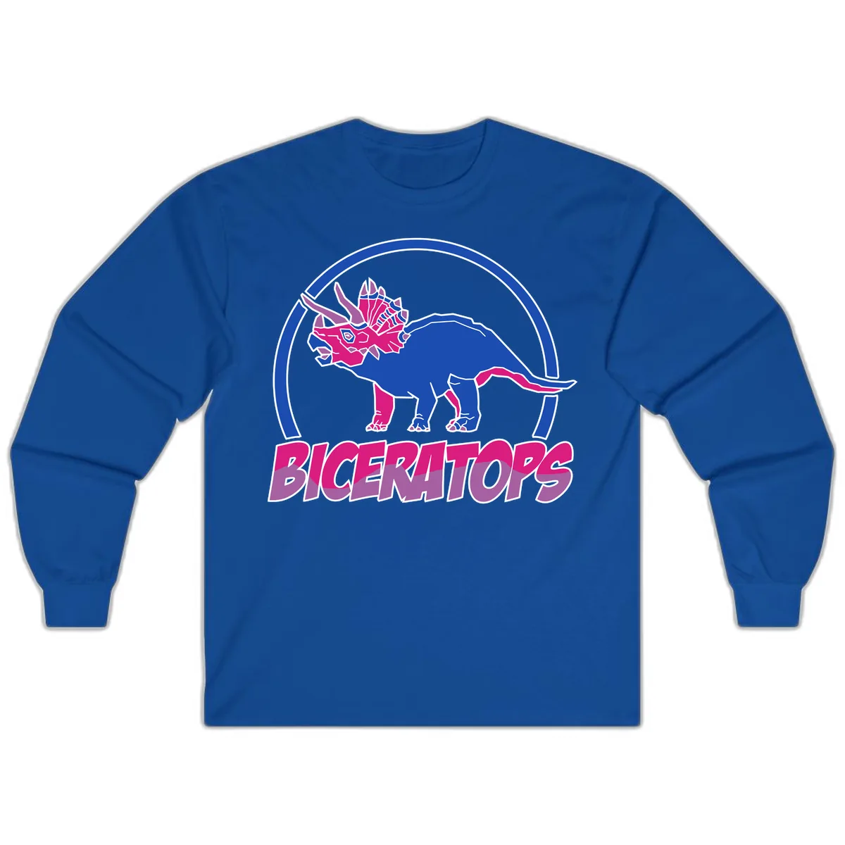 Triceratops Pride Dinosaur Logo Long Sleeve in Royal
